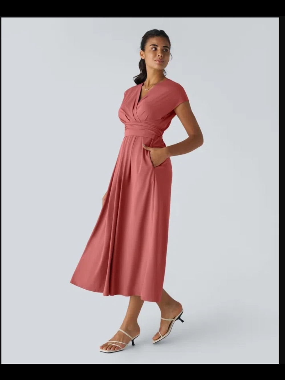 NWT HALARA XL Kopate Red Wrap-Style Dress - Picture 3 of 6